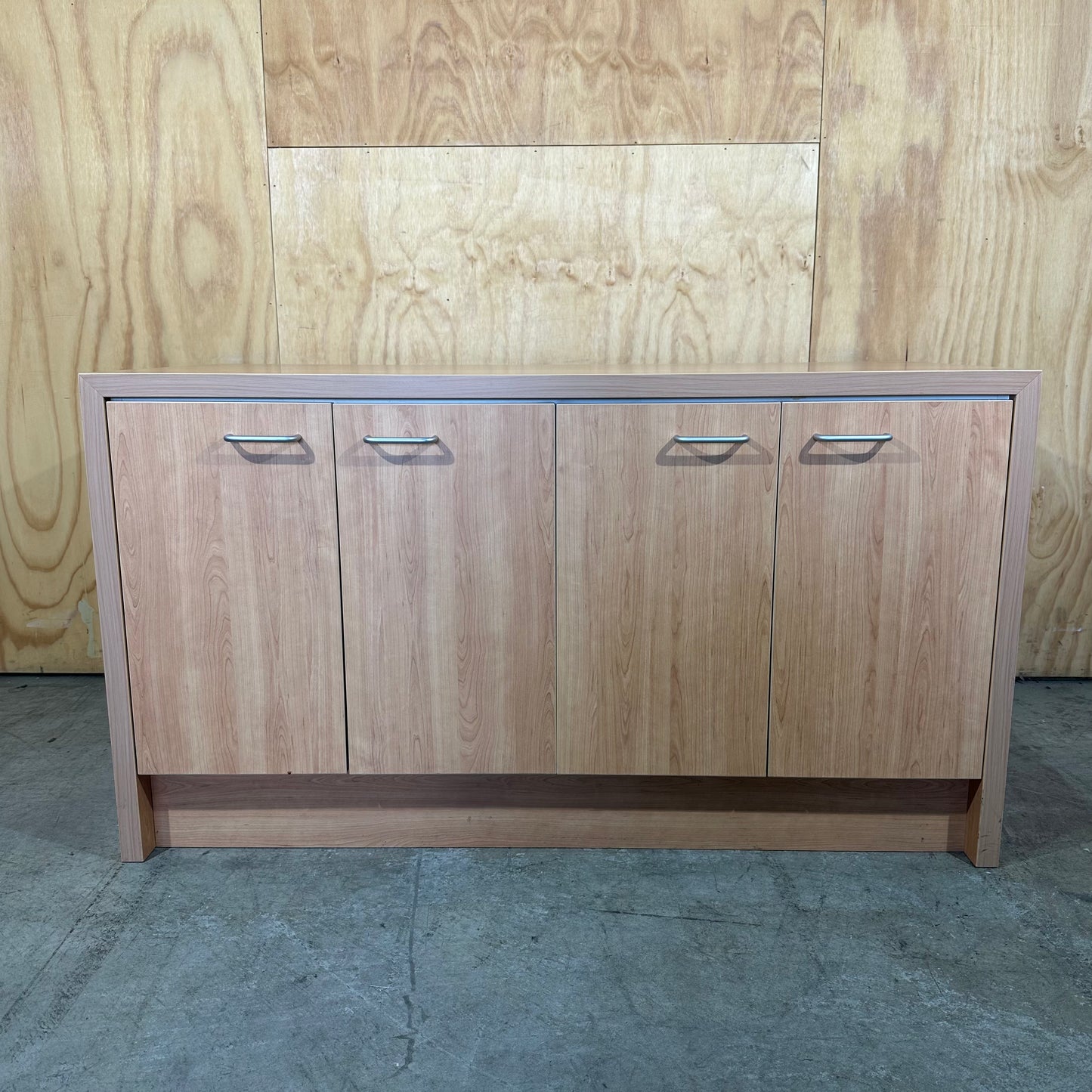 Modern Two-Door Wooden Veneer Credenza