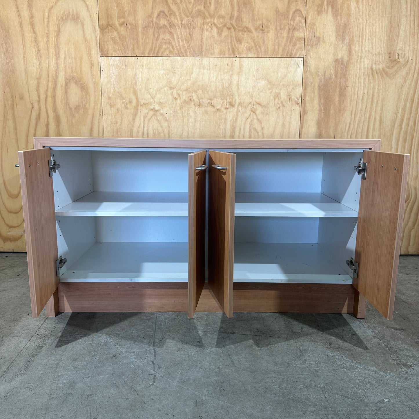 Modern Two-Door Wooden Veneer Credenza