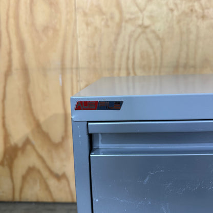 AusFile Wide 2-Drawer Cabinet in Silver Grey (Missing Lock Barrel)
