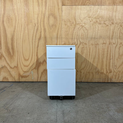 Slimline White 3-Drawer Pedestal