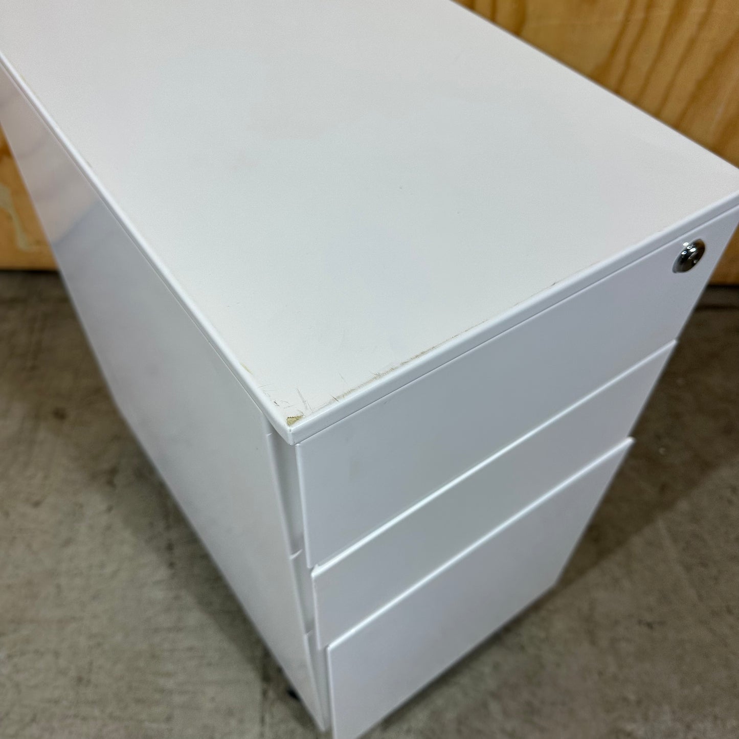 Slimline White 3-Drawer Pedestal