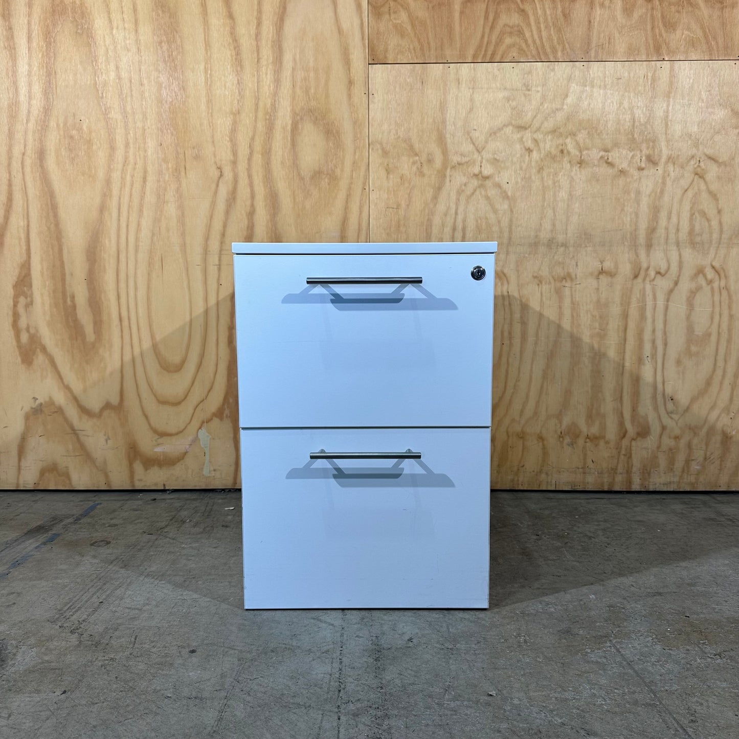 Large White 2-Drawer Pedestal