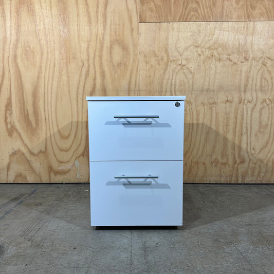 Medium White 2-Drawer Pedestal