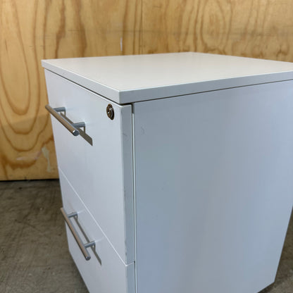 Medium White 2-Drawer Pedestal