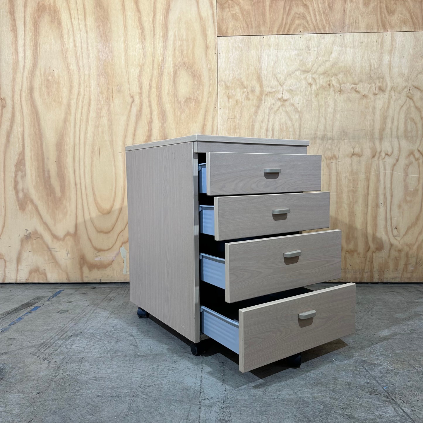 Wooden Veneer 4-Drawer Pedestal