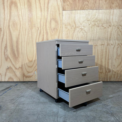 Wooden Veneer 4-Drawer Pedestal