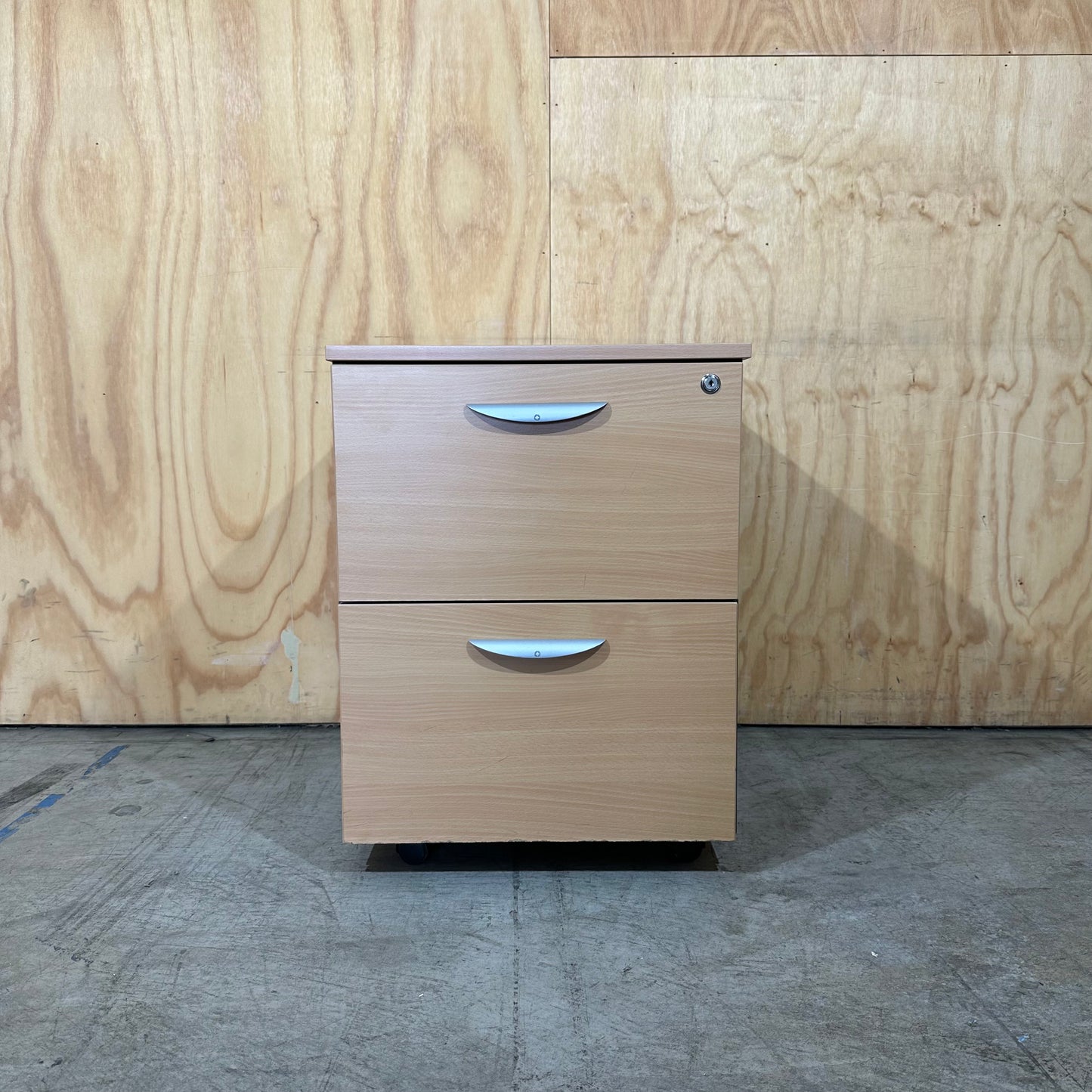 Charcoal and Beech 2-Drawer Pedestal