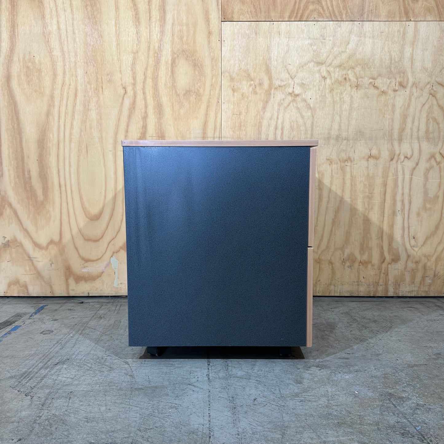 Charcoal and Beech 2-Drawer Pedestal