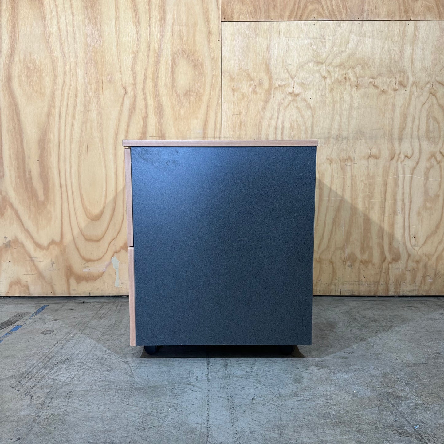 Charcoal and Beech 2-Drawer Pedestal