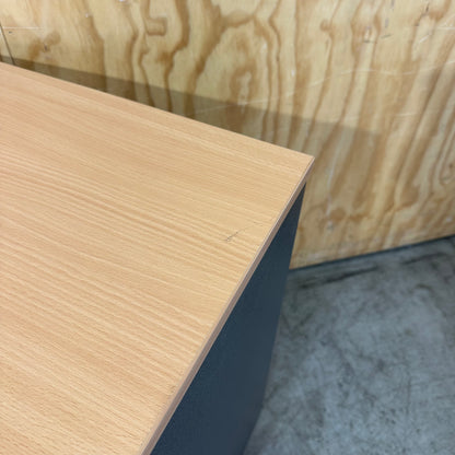 Charcoal and Beech 2-Drawer Pedestal