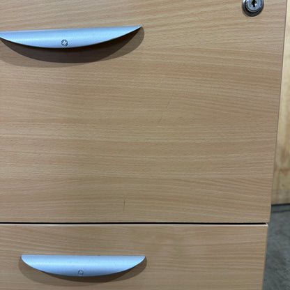 Charcoal and Beech 2-Drawer Pedestal