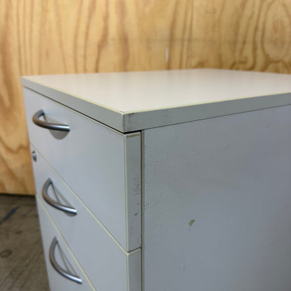 White 3-Drawer MDF Pedestal