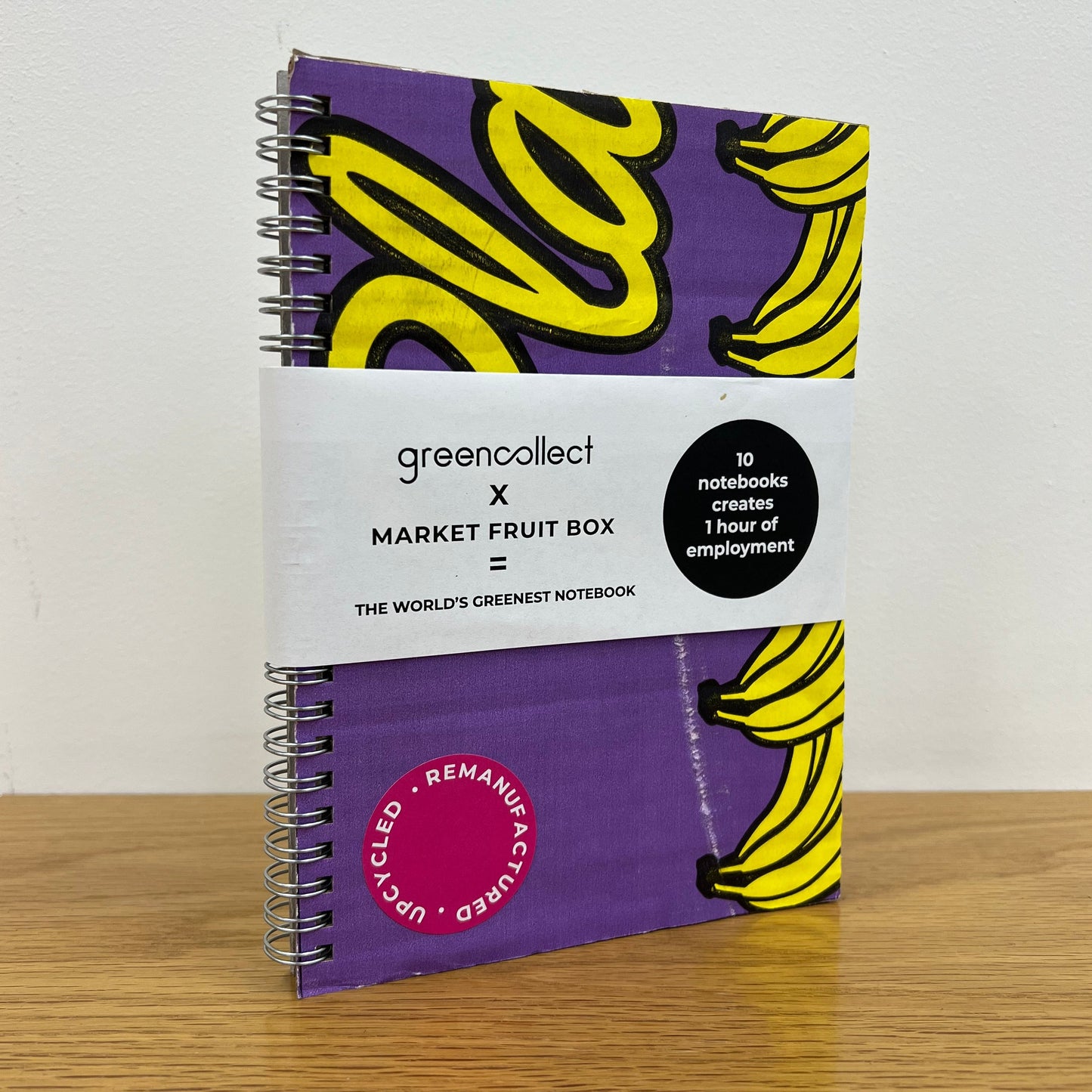 Green Collect Market Fruit Box Upcycled Notebook A5