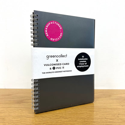 Green Collect Black PVC Upcycled Notebook A5