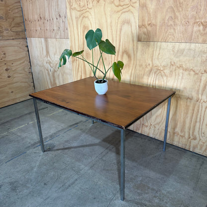 Industrial Square Wood-Grain Dining Table