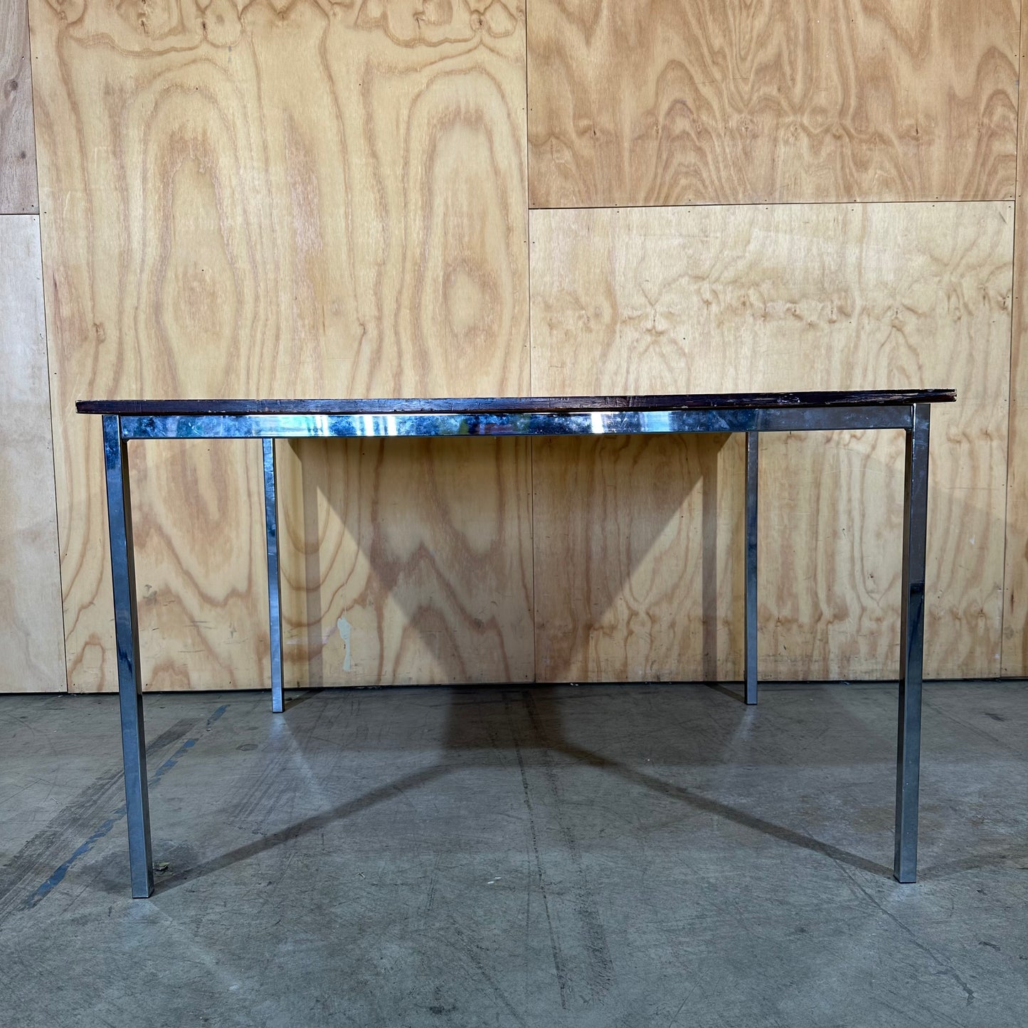Industrial Square Wood-Grain Dining Table