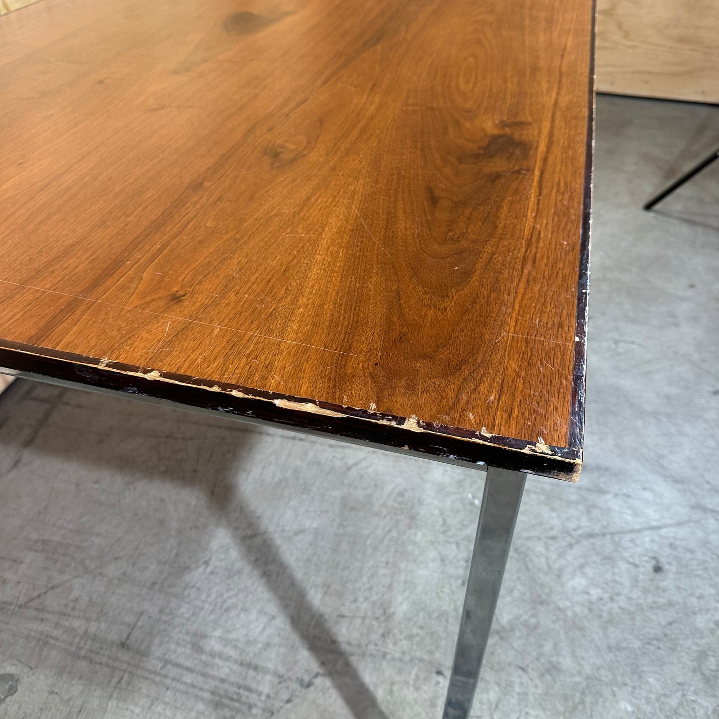 Industrial Square Wood-Grain Dining Table