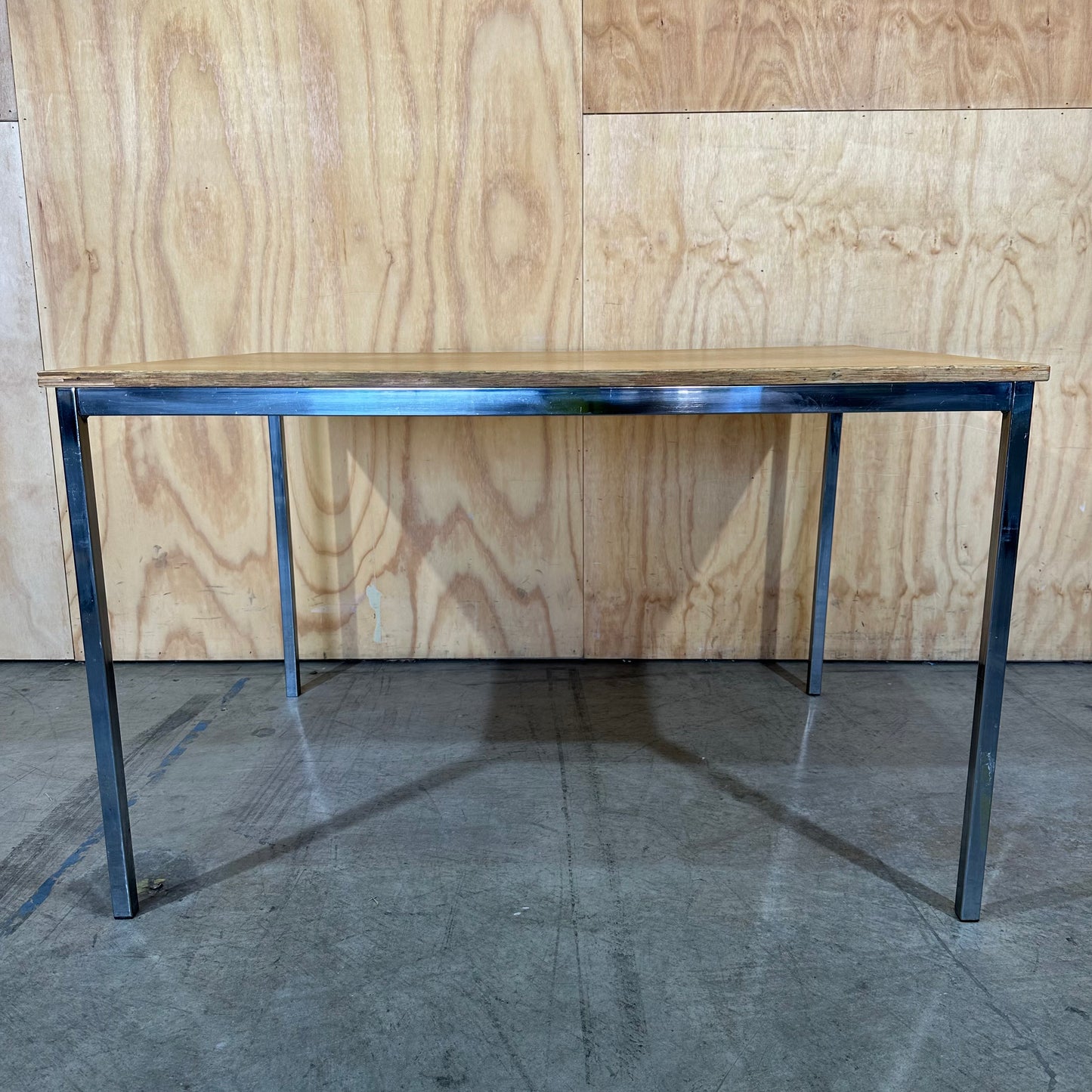 Industrial Mid-Century Style Timber Veneer Dining Table