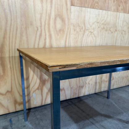 Industrial Mid-Century Style Timber Veneer Dining Table
