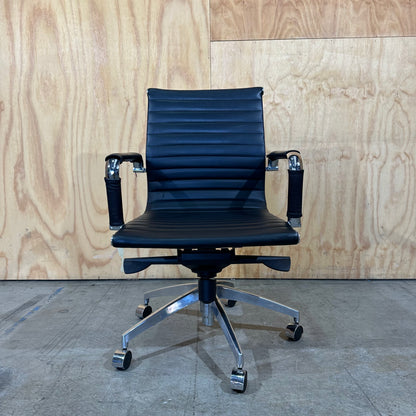 Mercury Black Ribbed Meeting Room Chair