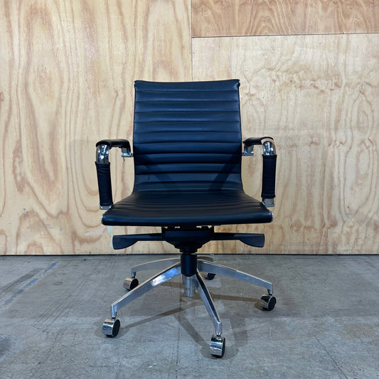 Mercury Black Ribbed Meeting Room Chair