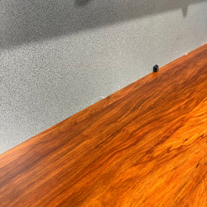 Charcoal and Wood-Grain Executive Credenza with Hutch