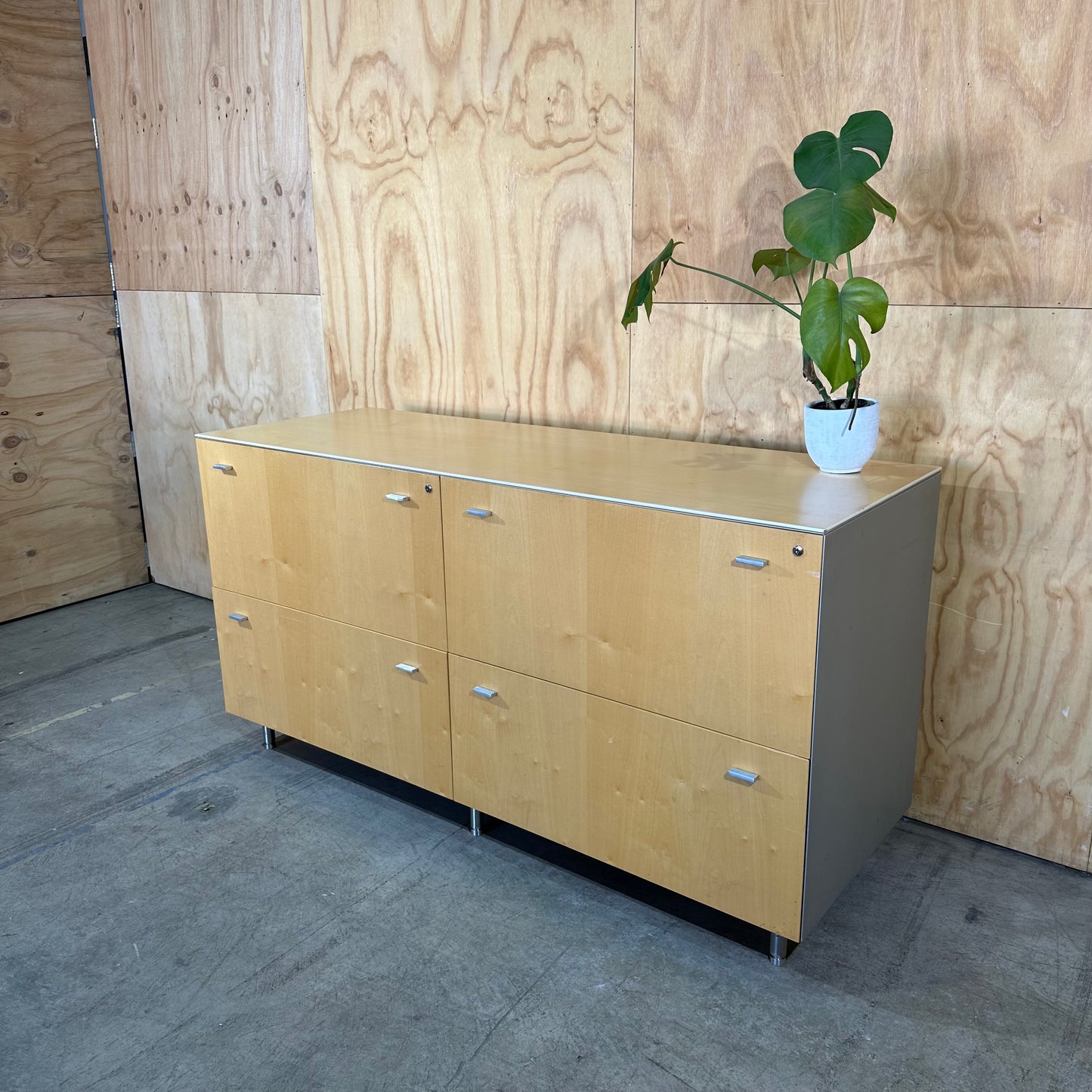 Wood Laminate Buffet with Chrome Drawers