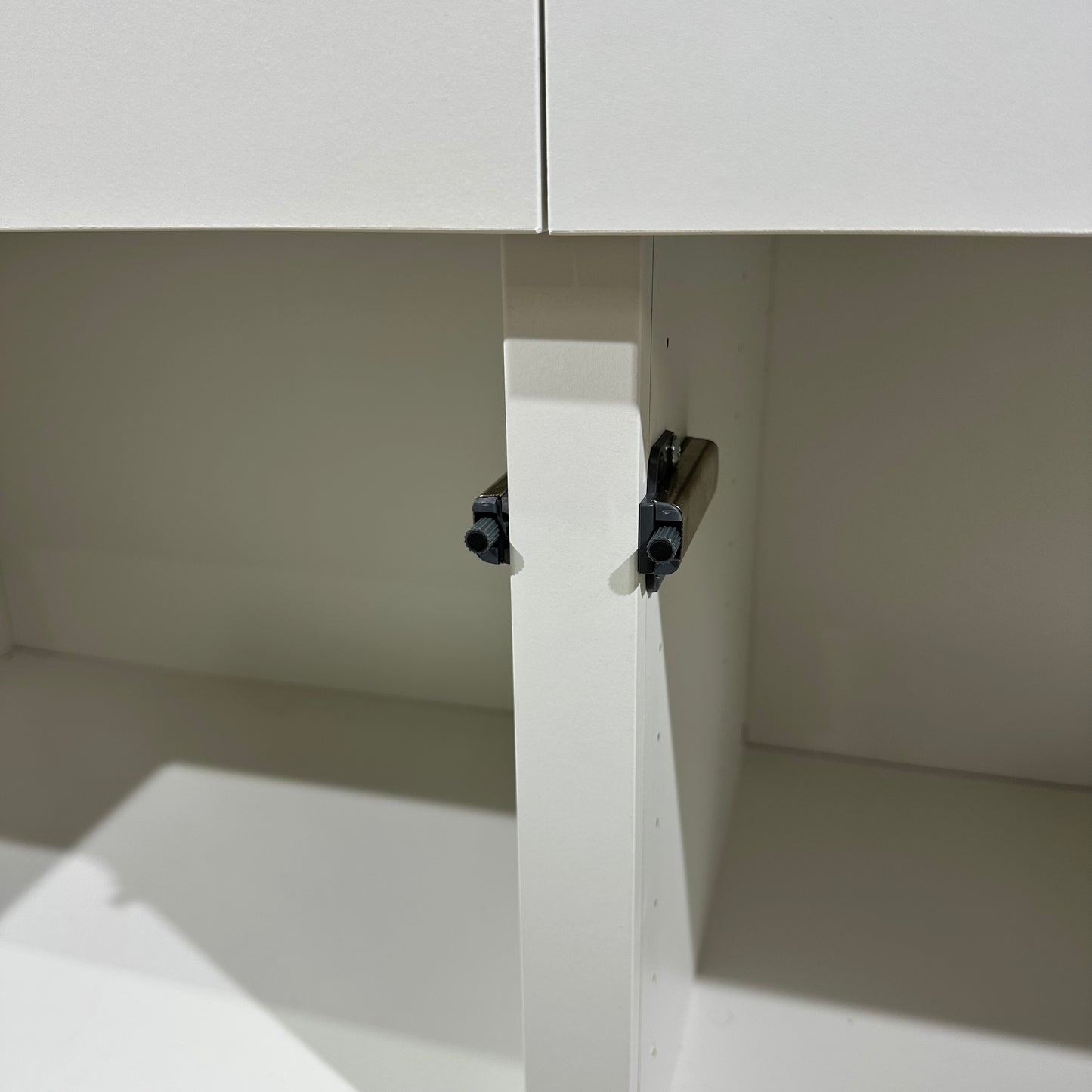 White Buffet Unit with Wood Veneer Top