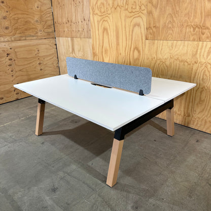 Plantation 2 Person Workstation with Radius Privacy Partition