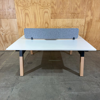 Plantation 2 Person Workstation with Radius Privacy Partition