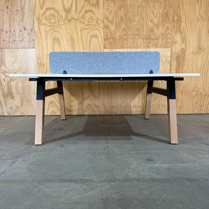 Plantation 2 Person Workstation with Radius Privacy Partition