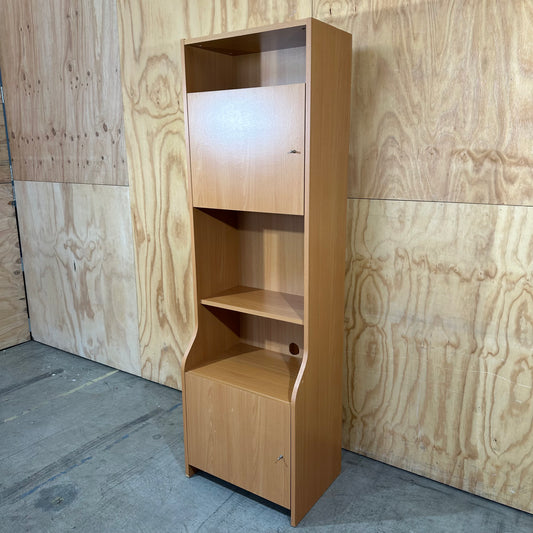 Wood Laminate Shelving Unit with Cupboards