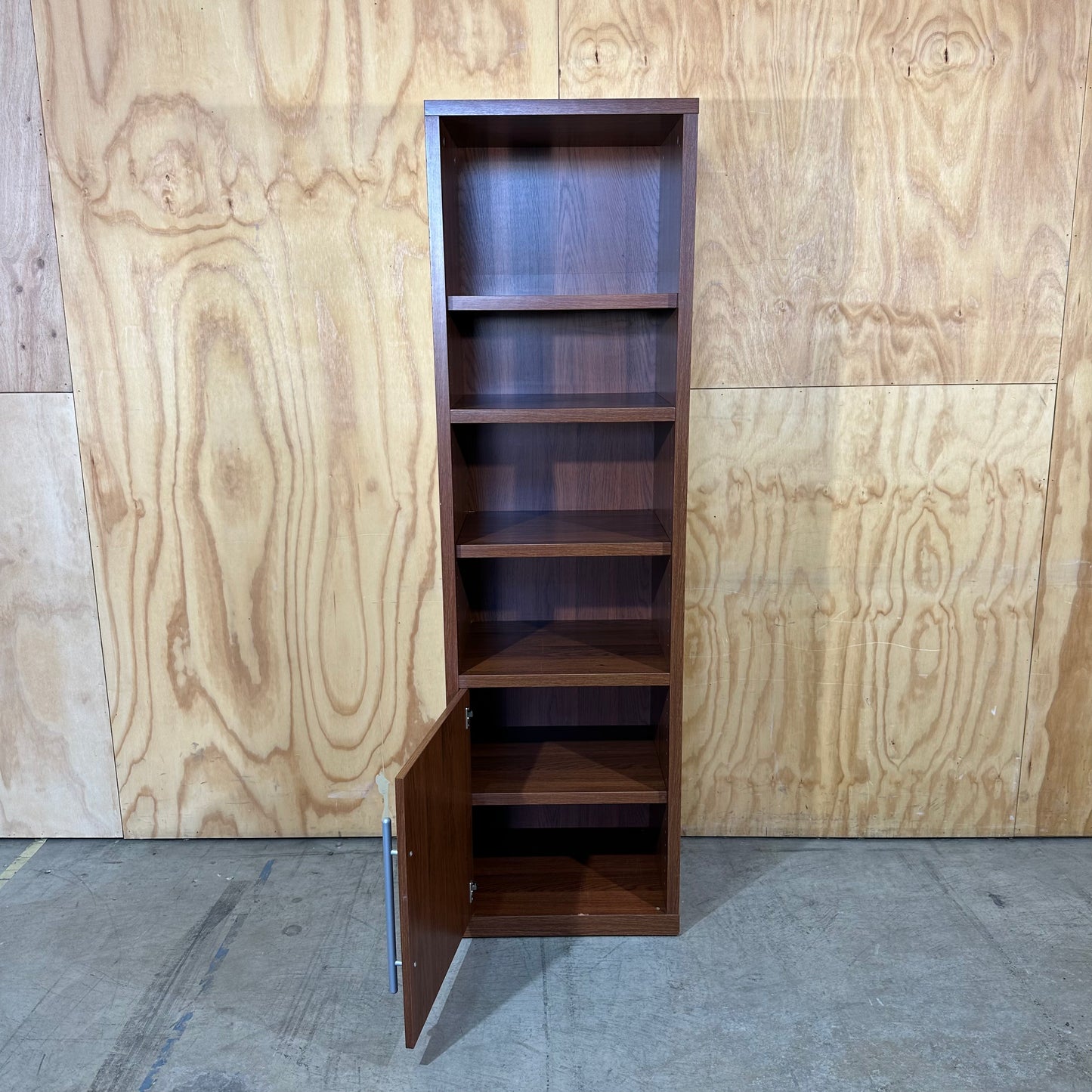 Dark Wood Veneer Shelving/Storage Unit