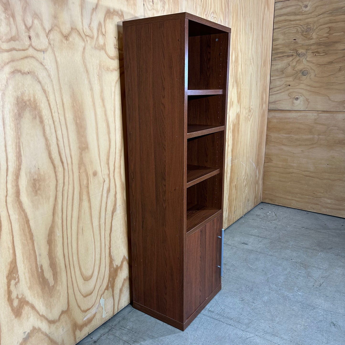 Dark Wood Veneer Shelving/Storage Unit