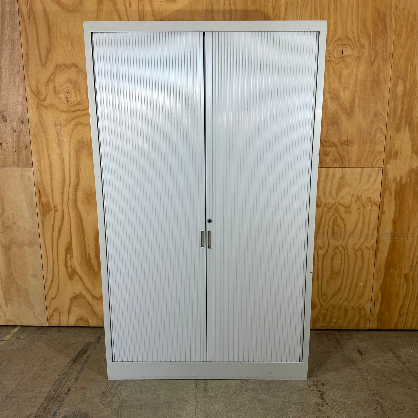 Large Grey Tambour Storage Unit