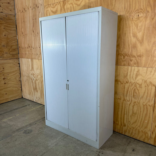 Large Grey Tambour Storage Unit