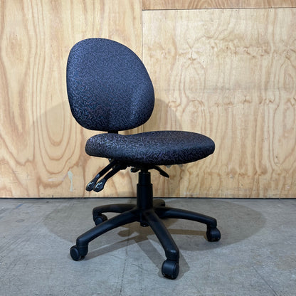 Grey and Black Swirl Patterned Task Chair