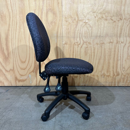 Grey and Black Swirl Patterned Task Chair