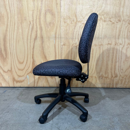 Grey and Black Swirl Patterned Task Chair