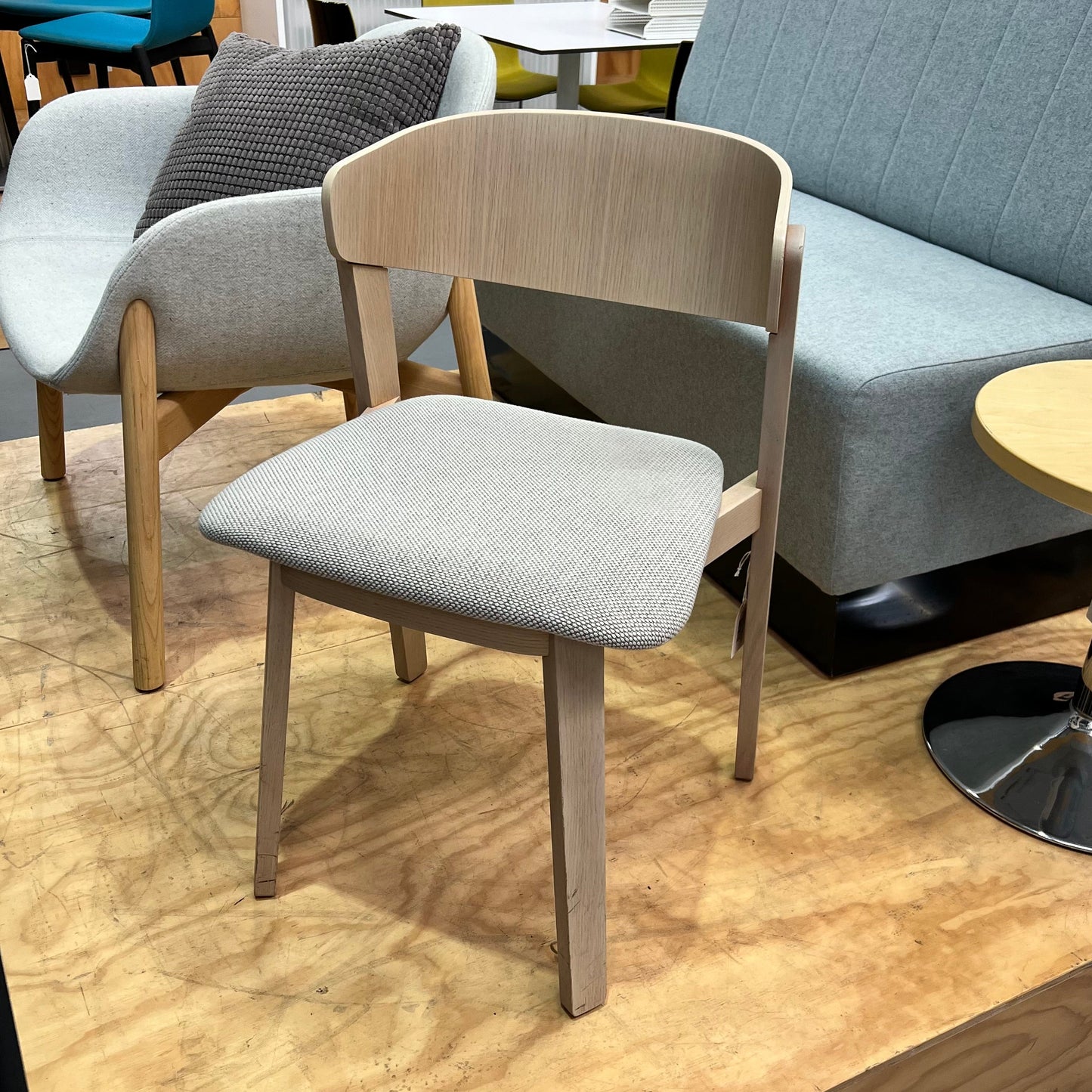 Fornasarig Wolfgang Wood Chair with Upholstered Seat