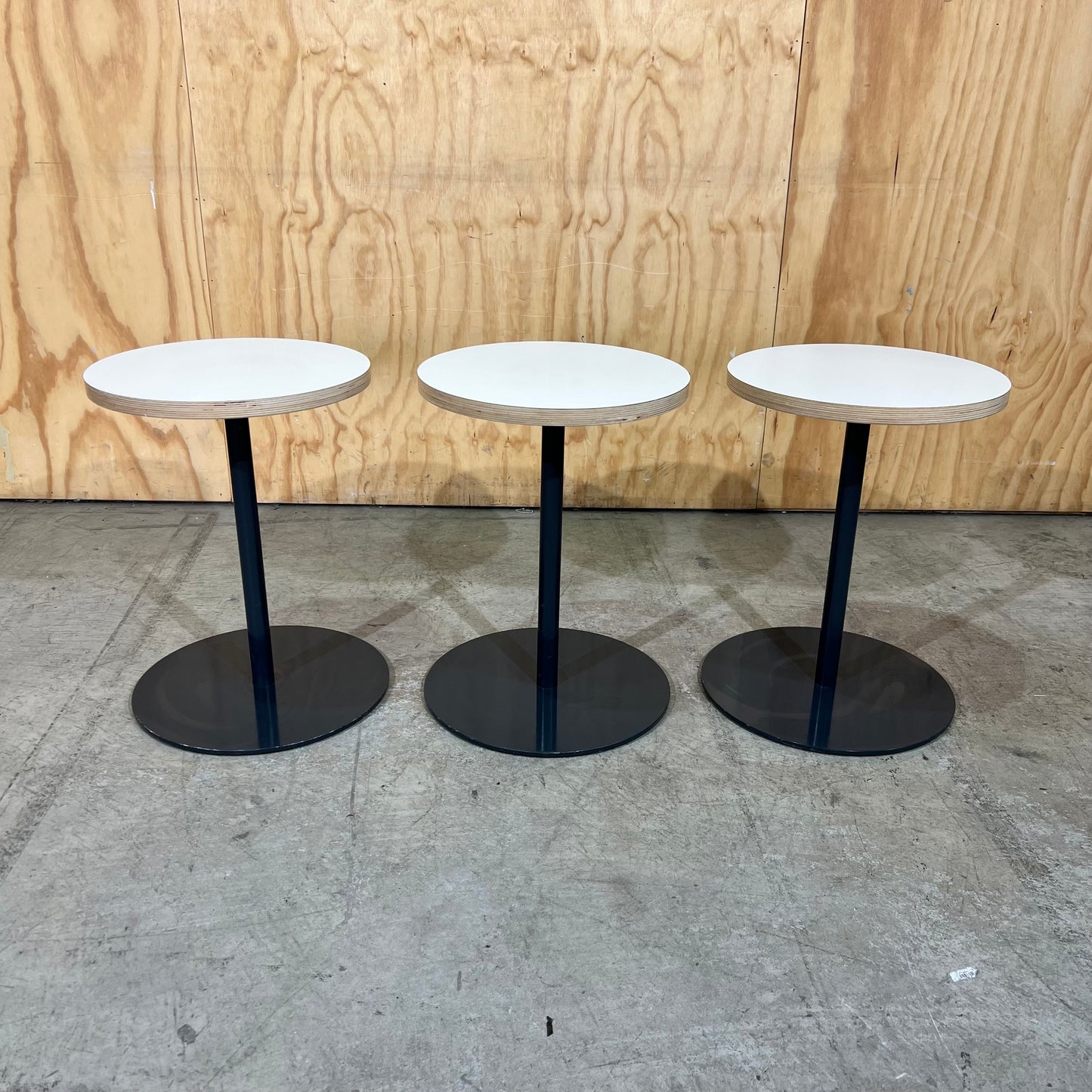 Small Round Side Table with Exposed Plywood Edge