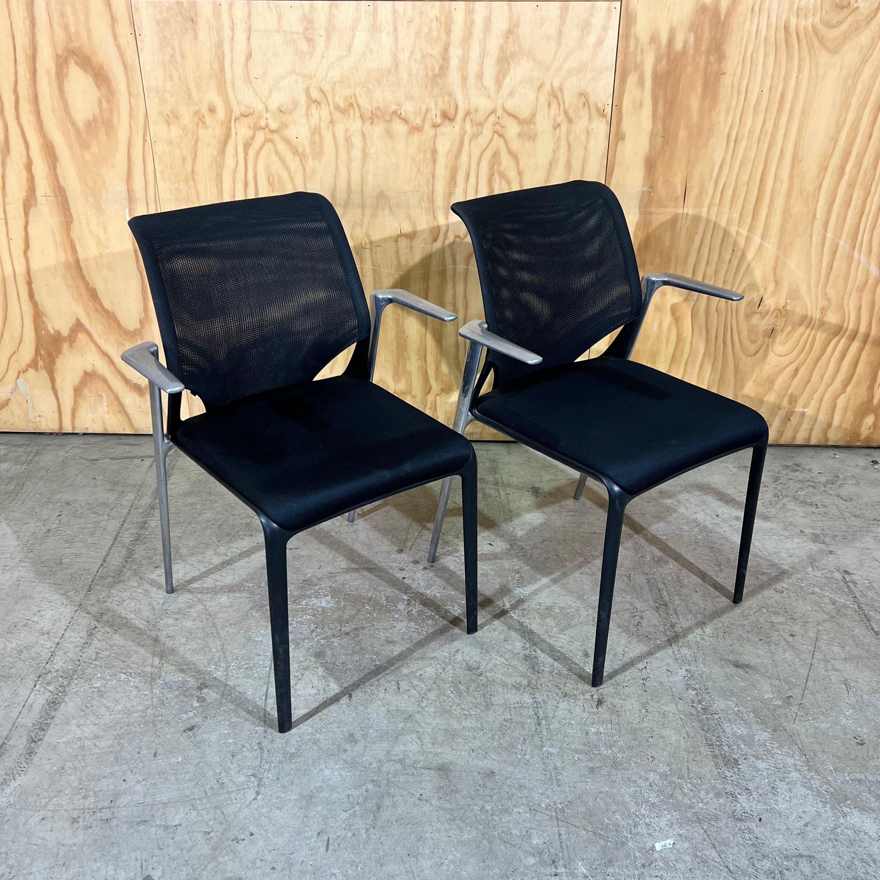 Vitra MedaSlim Office Chair Mesh Back with Chrome Arms – Green Collect