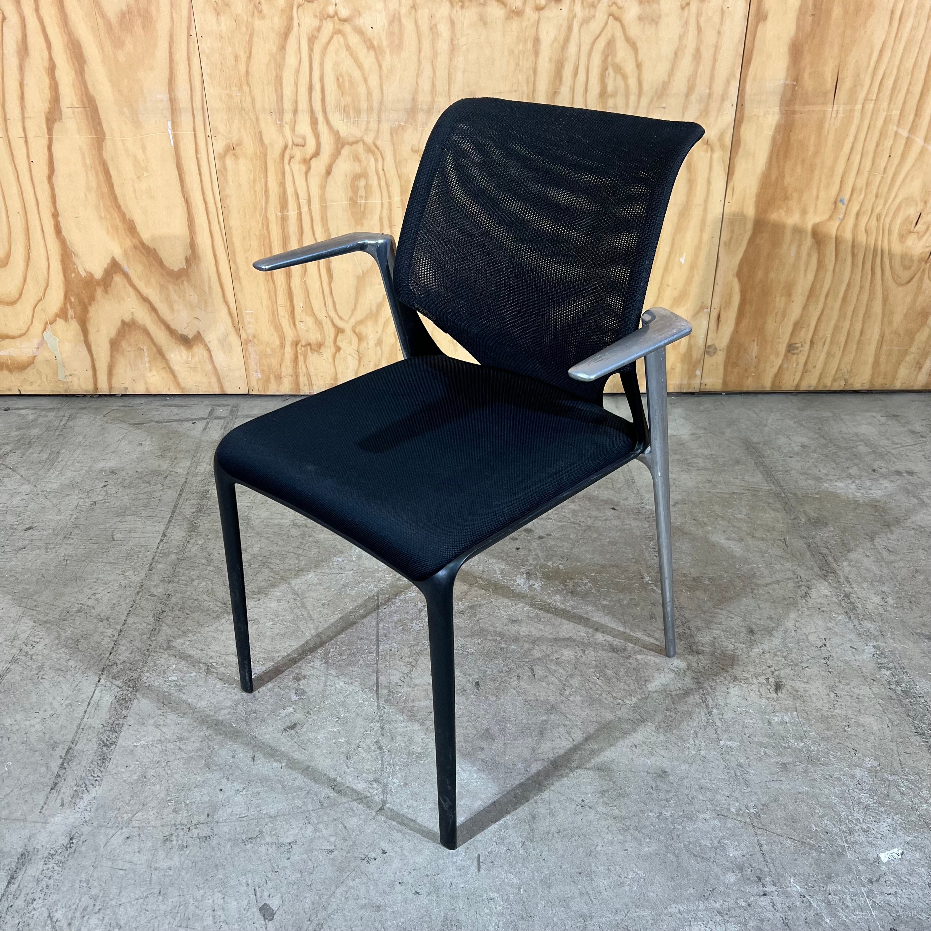Vitra MedaSlim Office Chair Mesh Back with Chrome Arms – Green Collect