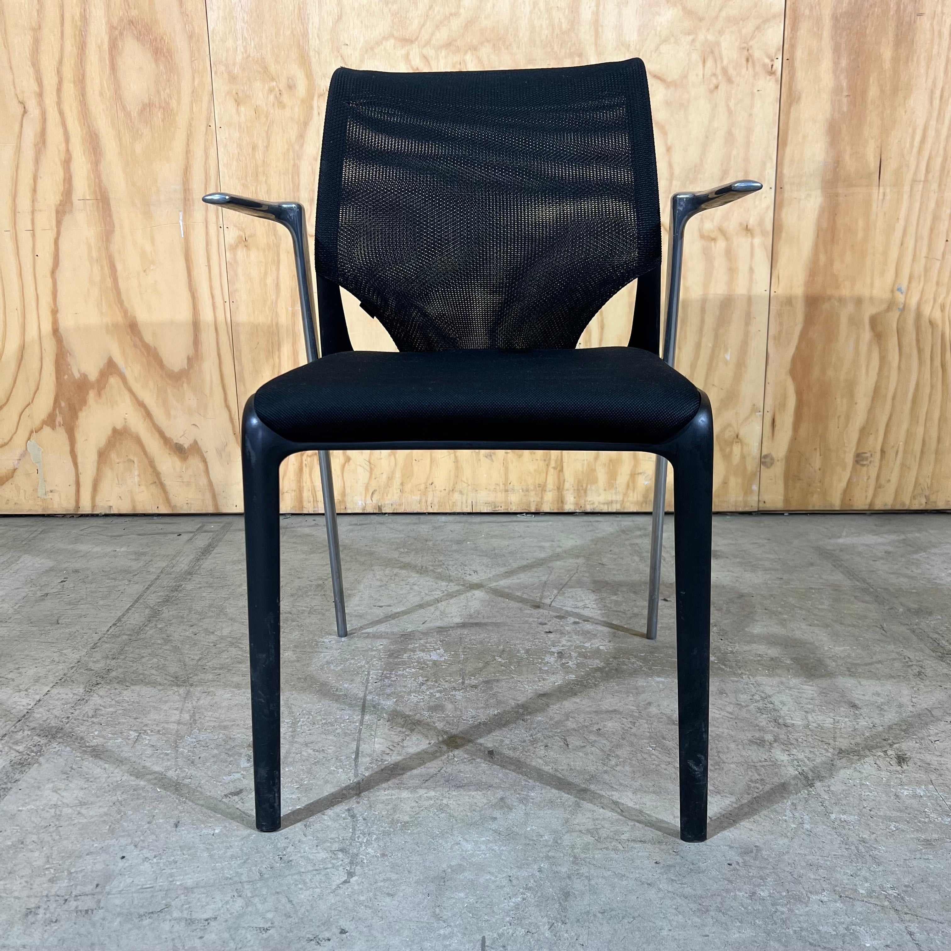 Vitra MedaSlim Office Chair Mesh Back with Chrome Arms – Green Collect