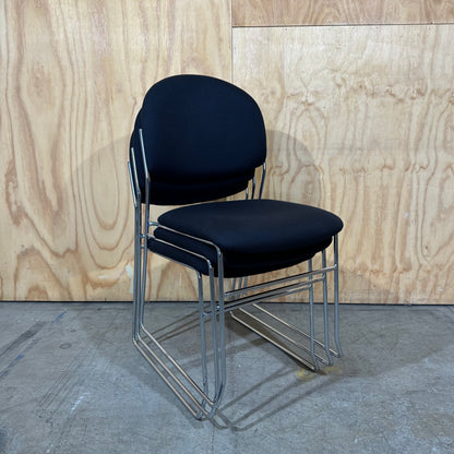 Black Stackable Sled Base Visitor Chair