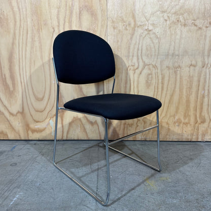 Black Stackable Sled Base Visitor Chair
