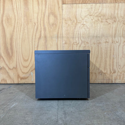 Dark Grey Metal 2 Drawer Pedestal