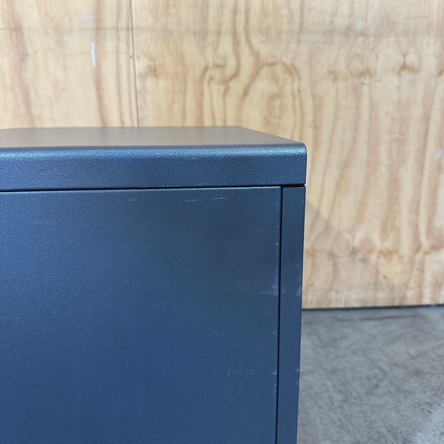 Dark Grey Metal 2 Drawer Pedestal