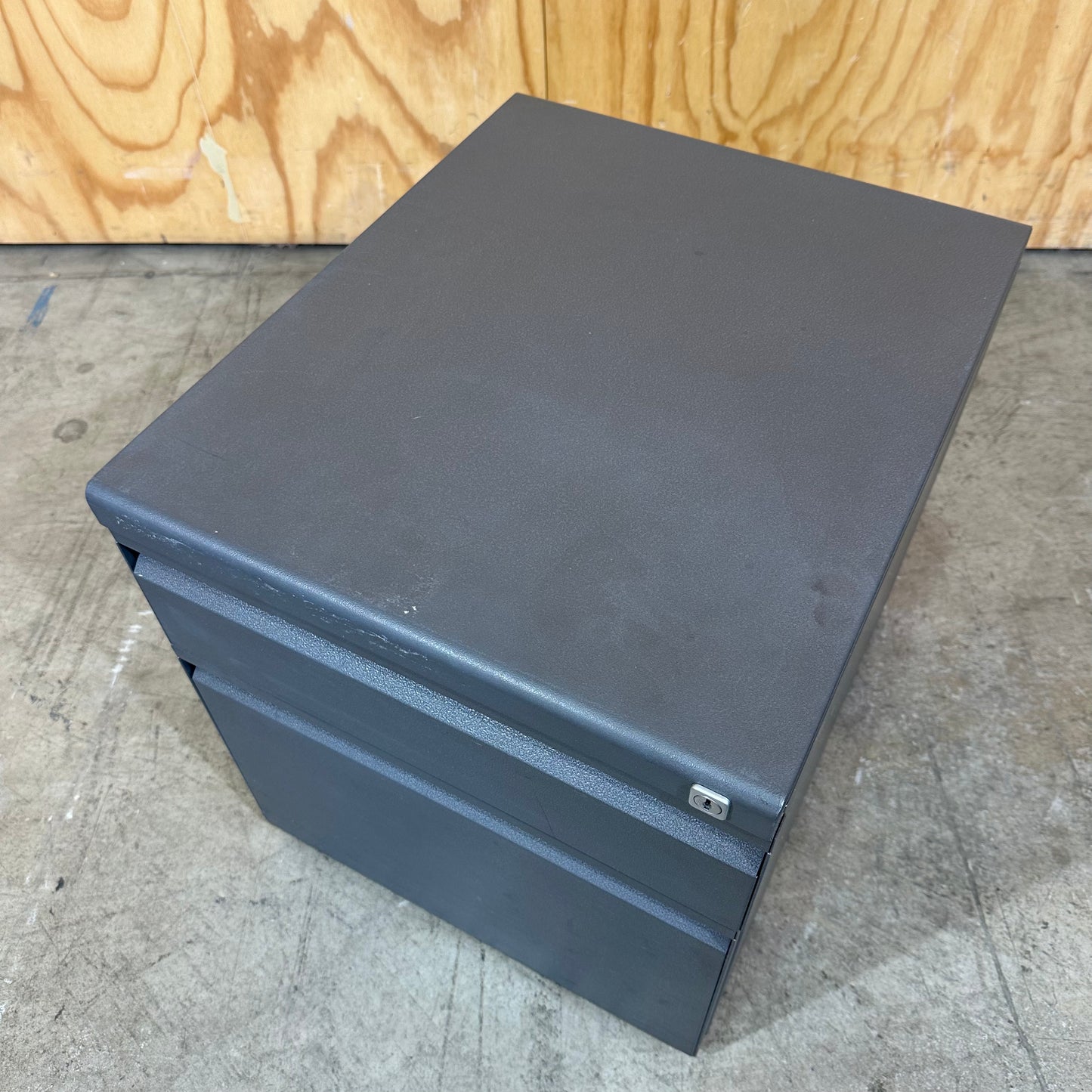 Dark Grey Metal 2 Drawer Pedestal