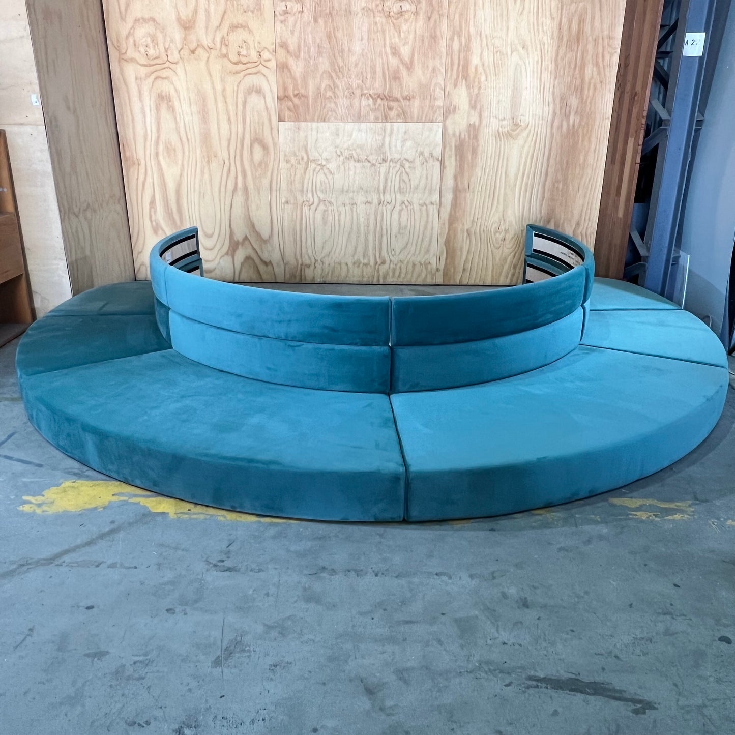 Custom Teal Upholstered Modular Seating Cushions